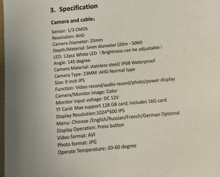 Cámara de inspección SANHAO