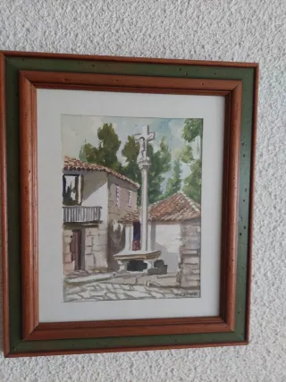 Cuadro de paisaje con marco