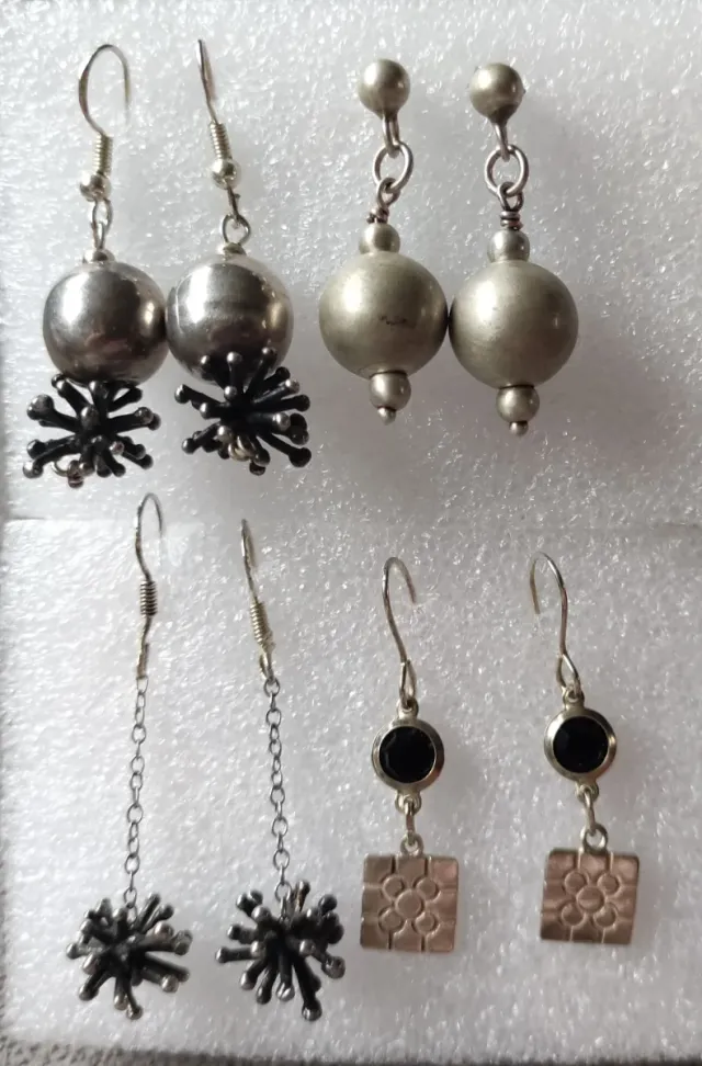 Pendientes Plata Ley Diseño Moderno