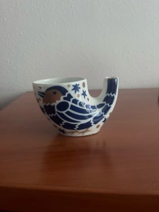 Figura Sargadelos Pájaro Azul y Dorado