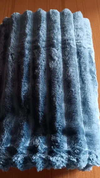 Morbida coperta in pile blu