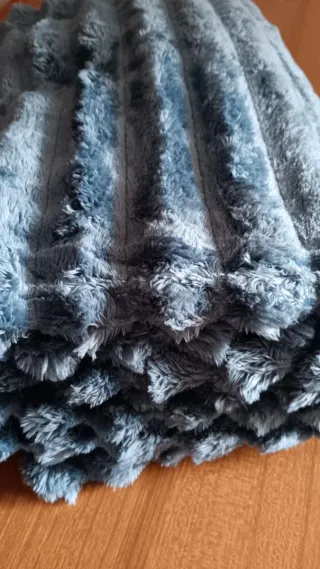 Morbida coperta in pile blu