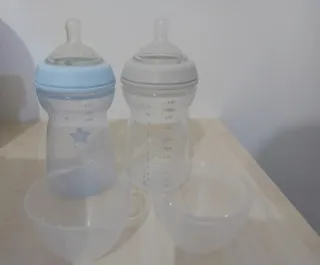 2 Biberon Chicco Azzurro e Grigio