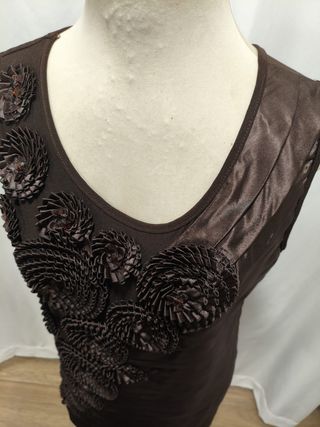 Vestido marrón floral talla única