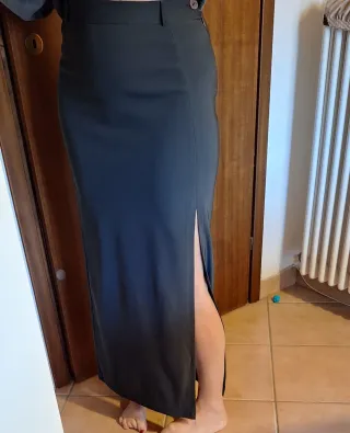 Gonna lunga grigia con spacco