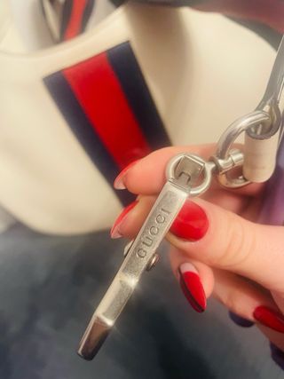 Borsa Gucci Pelle Bianco Rosso Blu