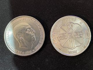 Moneda 100 Ptas Francisco Franco 1966