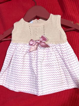 PRECIOSO VESTIDO PUNTO Y TEJIDO DE JULIANA