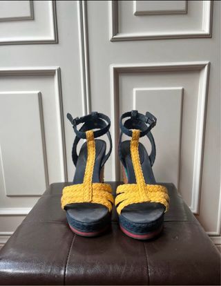 Sandalias cuña multicolor