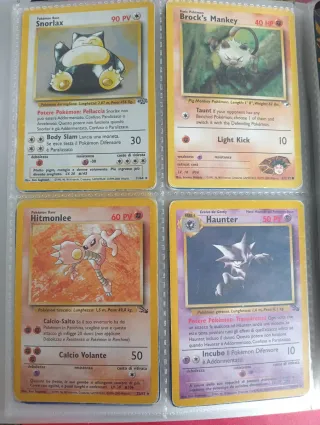 Cartas Pokémon Base Snorlax, Hitmonlee, Haunter