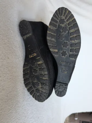 Botines MTNG tacón cuña negro