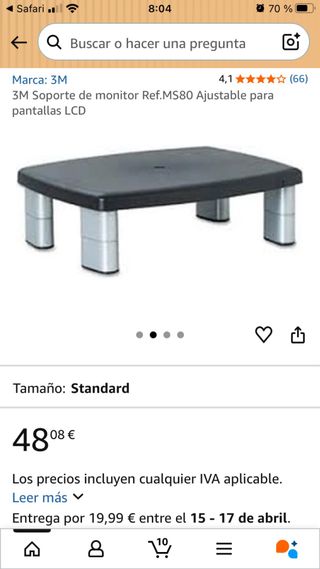 3M - Soporte altura ajustable para monitor