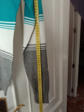 Jersey ERIKA rayas negro, marrón, turquesa