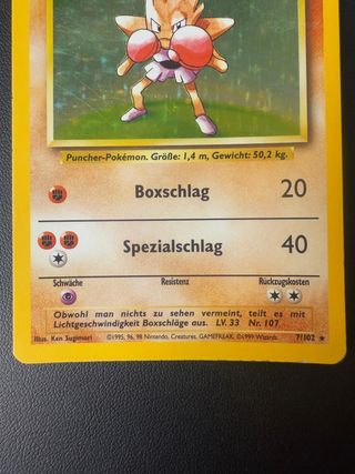 Pokémon Hitmonchan Base Set 7/102 Holo 1999