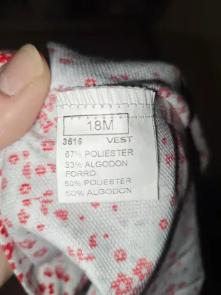 Vestido floral blanco y rojo 18m