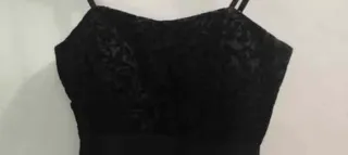 Vestido fiesta terciopelo devoré floral negro