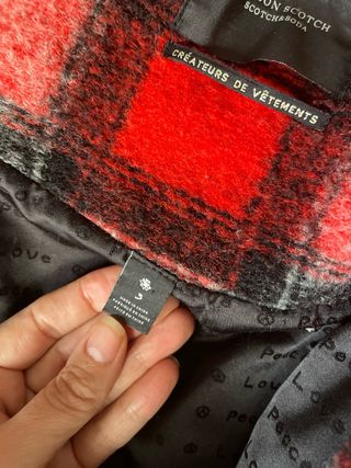 Abrigo cuadros Maison Scotch Talla L Size L-XL