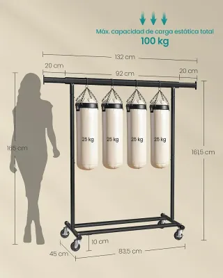 Burro Ropa, Perchero Extensible SONGMICS HSR13BK