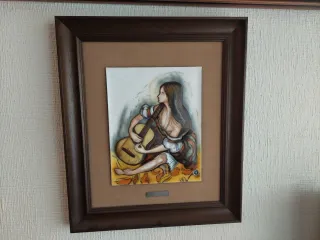 Cuadro mujer con guitarra