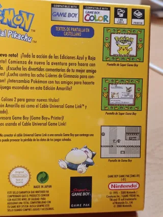 Pokemon Amarillo Edición Especial Pikachu Game Boy