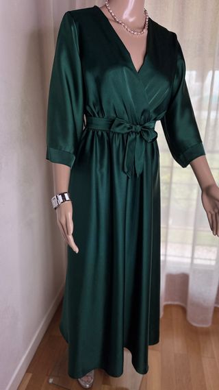 Abito lungo verde smeraldo elegante M/L