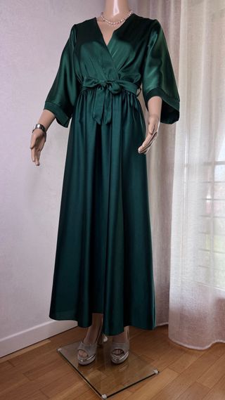 Abito lungo verde smeraldo elegante M/L