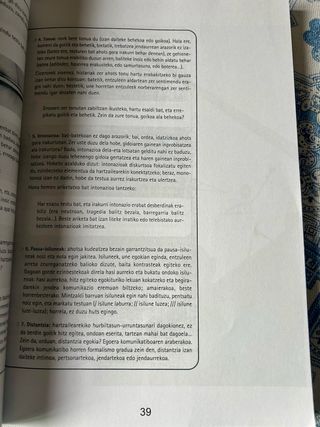 Libro de texto euskera  2 Bachiller  Apenas usado
