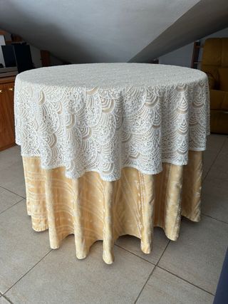 Mesa camilla con faldillas y brasero