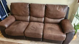 Sofá de 3 plazas marrón