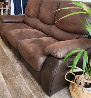 Sofá de 3 plazas marrón