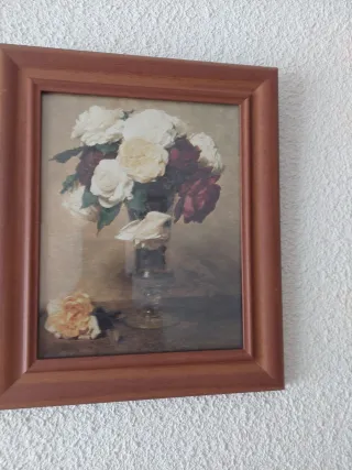 Cuadro de flores en jarrón