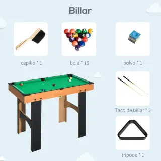 Mesa Multijuegos 4 en 1  +6 Años 92x78x80