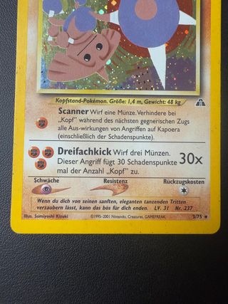 Pokémon Hitmontop Neo Discovery 3/75 Holo Alemán