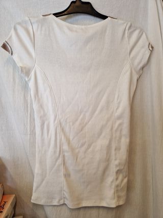 Blusa KALA blanca y marrón talla S