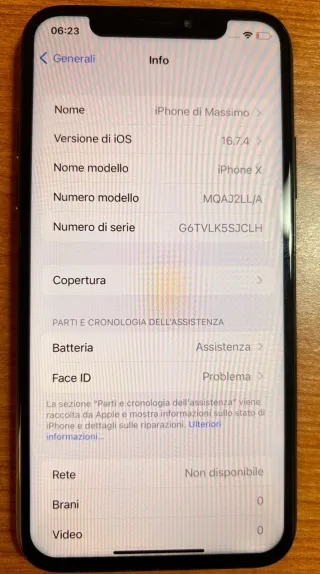 Apple iPhone X 64GB Argento