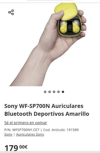 Sony WF-SP700N Auriculares deportivos amarillos