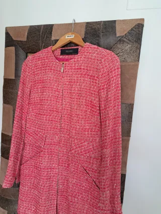 Chaqueta Zara Basic Tweed Rosa