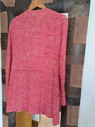 Chaqueta Zara Basic Tweed Rosa