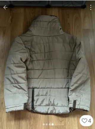 Chaquetón beige y marrón