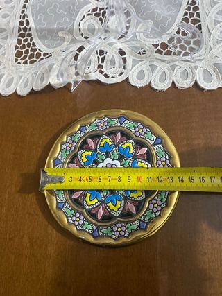Plato Cerámica España Pintado a Mano esmalte y oro