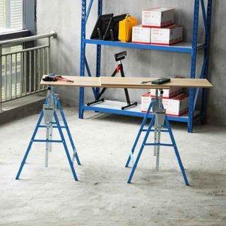 Set de 2 caballetes metálicos plegables ajustable