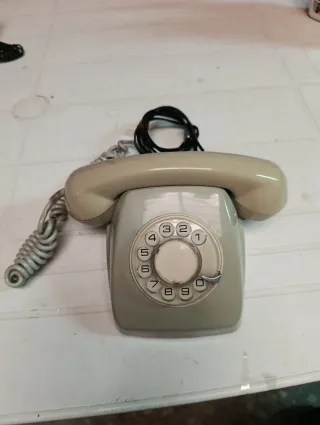 Teléfono Fijo Retro Beige/Gris