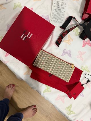 Monedero Carolina Herrera Beige Multicolor