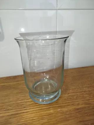 Florero y portavelas de cristal