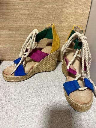 Sandalias Cuña Multicolor Talla 39