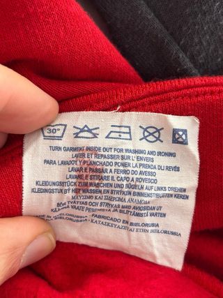Sudadera Champion Vintage Roja y Gris Talla L