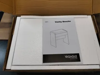 Taburete Tocador Blanco/Rosa VASAGLE RDS001W01