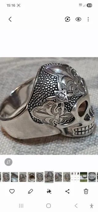 Anillo Thomas Sabo Calavera Fleur de Lis Plata