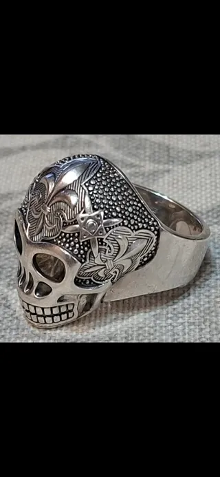 Anillo Thomas Sabo Calavera Fleur de Lis Plata