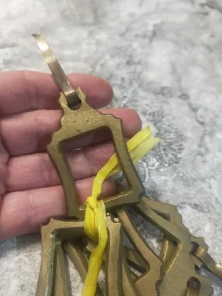 6 Tiradores Antiguos Metal Dorado